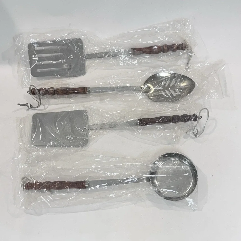 New‎ Vintage House of Lloyd Goose Handing Kitchen Cooking Utensils Rack Set Wood